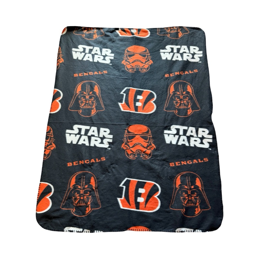 Star Wars NFL Cincinnati Bengals Fleece Throw Blanket Darth Vader Stormtrooper